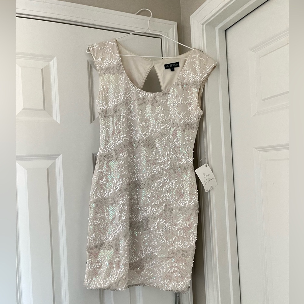 As U Wish White Sequined Dress